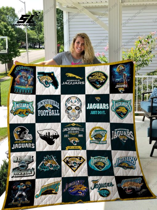 Buy Jacksonville Jaguars Quilt Blanket & Quilt Bedding Set 02