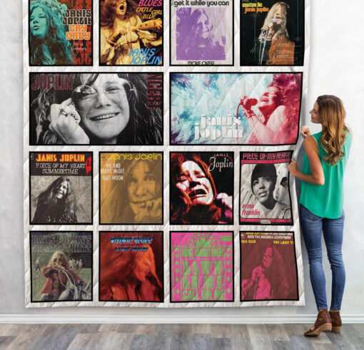 Buy Janis Joplin Singles Albums Quilt Blanket & Quilt Bedding Set 02