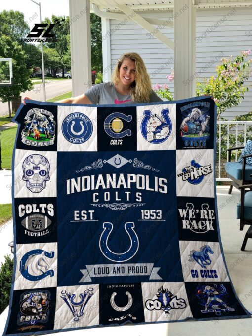 Buy Indianapolis Colts Quilt Blanket & Quilt Bedding Set 01 - Meteew