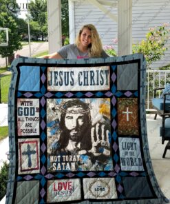 Buy Jesus Not Today Satan Quilt Blanket & Quilt Bedding Set Great Customized Gifts For Birthday Christmas Thanksgiving Perfect Gifts For Jesus Lover