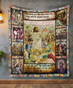 Buy Jesus Blessed Are The Merciful Quilt Blanket & Quilt Bedding Set Great Customized Gifts For Birthday Christmas Thanksgiving Perfect Gifts For Jesus Lover