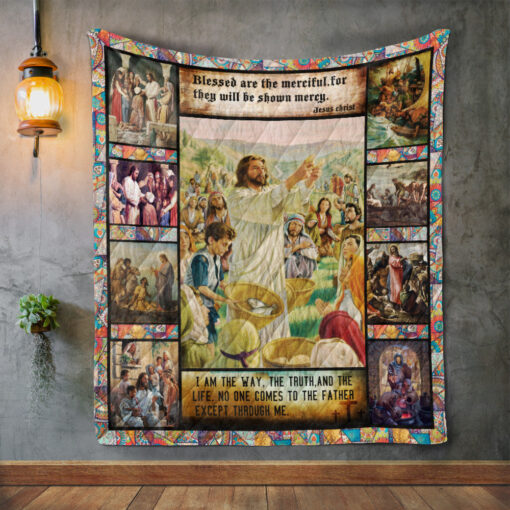 Buy Jesus Blessed Are The Merciful Quilt Blanket & Quilt Bedding Set Great Customized Gifts For Birthday Christmas Thanksgiving Perfect Gifts For Jesus Lover