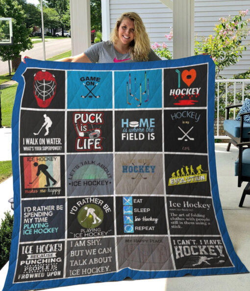 Buy Ice Hockey I'D Rather Be Spending My Time Playing Ice Hockey Quilt Blanket & Quilt Bedding Set Great Customized Gifts For Birthday Christmas Thanksgiving Perfect Gifts For Ice Hockey Lover