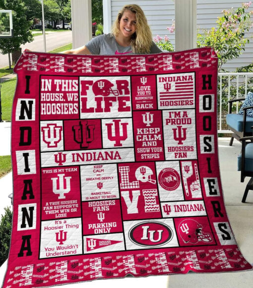 Buy Indiana Hoosiers Quilt Blanket & Quilt Bedding Set - Meteew