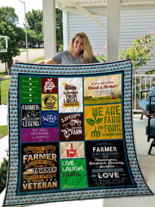 Buy If You Ate Today Thank A Farmer Quilt Blanket & Quilt Bedding Set Great Customized Blanket Gifts For Birthday Christmas Thanksgiving