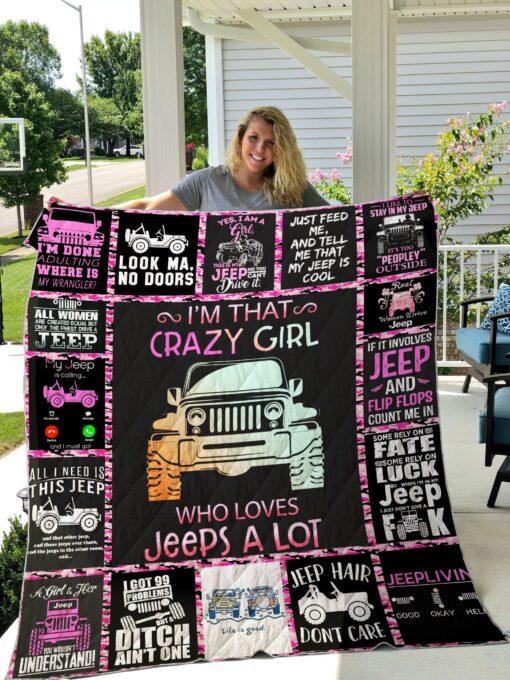 Buy Jeep Girl Black Quilt Blanket & Quilt Bedding Set 09