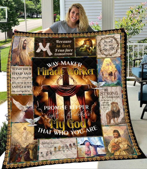 Buy Jesus Christ Light In The Darkness My God Is Who You Are Quilt Blanket & Quilt Bedding Set Great Customized Blanket Gifts For Birthday Christmas Thanksgiving