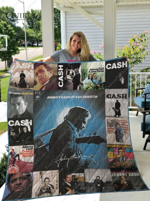 Buy Johnny Cash Quilt Blanket & Quilt Bedding Set For Fans Ver 17