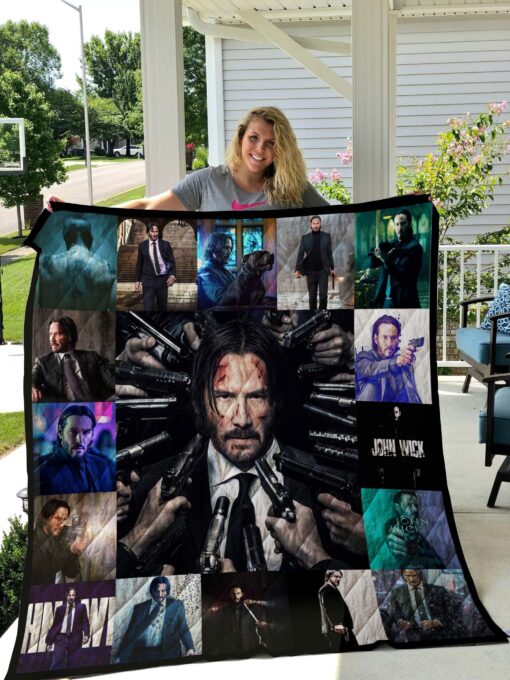 Buy John Wick Poster Quilt Blanket & Quilt Bedding Set Great Customized Blanket Gifts For Birthday Christmas Thanksgiving