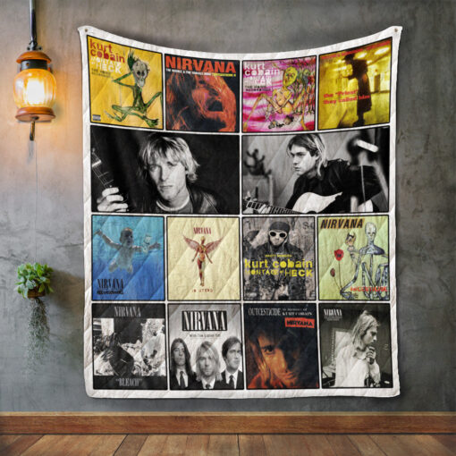 Buy Kurt Cobain Album Covers Quilt Blanket & Quilt Bedding Set