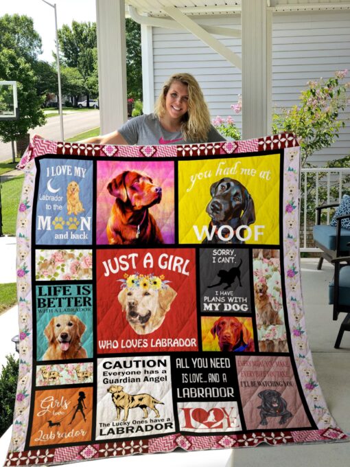 Buy Just A Girl Who Loves Labrador Quilt Blanket & Quilt Bedding Set Great Customized Blanket Gifts For Birthday Christmas Thanksgiving