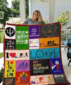 Buy Keep Calm And Love Triathlon Quilt Blanket & Quilt Bedding Set Great Customized Blanket Gifts For Birthday Christmas Thanksgiving