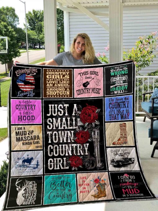 Buy Just A Small Town Country Girls Quilt Blanket & Quilt Bedding Set Great Customized Blanket Gifts For Birthday Christmas Thanksgiving