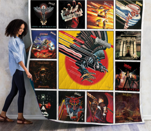 Buy Judas Priest Best Albums Quilt Blanket & Quilt Bedding Set 02