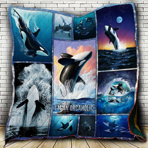 Buy Killer Whale I'M An Orcaholic Quilt Blanket & Quilt Bedding Set Great Customized Gifts For Birthday Christmas Thanksgiving Perfect Gifts For Orca Lover