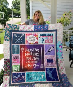 Buy Lacrosse Girl Dream Big Work Hard Take Risks Quilt Blanket & Quilt Bedding Set Great Customized Gifts For Birthday Christmas Thanksgiving Perfect Gifts For Lacrosse Lover