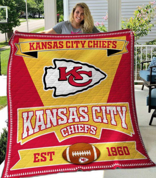 Buy Kansas City Chiefs Quilt Blanket & Quilt Bedding Set 03