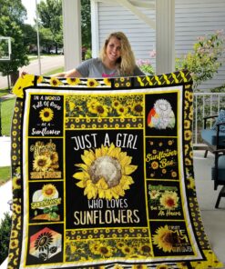 Buy Just A Girl Who Loves Sunflowers Quilt Blanket & Quilt Bedding Set Great Customized Gifts For Birthday Christmas Thanksgiving Perfect Gifts For Sunflower Lover