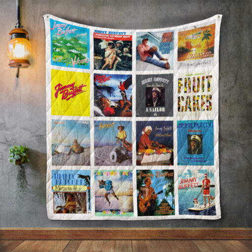 Buy Jimmy Buffett Album Covers Quilt Blanket & Quilt Bedding Set