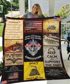 Buy Keep Calm And Support The Second Amendment Quilt Blanket & Quilt Bedding Set Great Customized Blanket Gifts For Birthday Christmas Thanksgiving