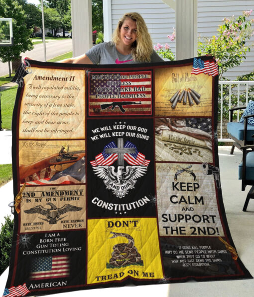 Buy Keep Calm And Support The Second Amendment Quilt Blanket & Quilt Bedding Set Great Customized Blanket Gifts For Birthday Christmas Thanksgiving