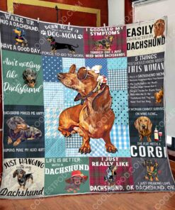 Buy Just Hanging With My Dachshund Quilt Blanket & Quilt Bedding Set Great Customized Blanket Gifts For Birthday Christmas Thanksgiving