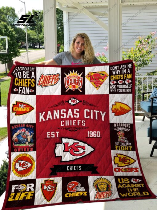 Buy Kansas City Chiefs Quilt Blanket & Quilt Bedding Set Ver 17