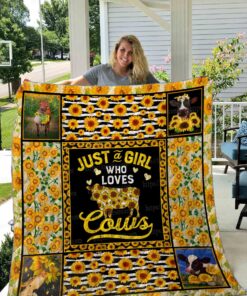 Buy Just A Girl Who Loves Cows Quilt Blanket & Quilt Bedding Set Great Customized Blanket Gifts For Birthday Christmas Thanksgiving