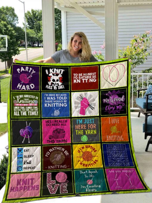 Buy Knitting I'M Just Here For The Yarn Quilt Blanket & Quilt Bedding Set Great Customized Gifts For Birthday Christmas Thanksgiving Perfect Gifts For Knitting Lover