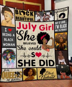 Buy July Black Girl Black Queen Are Beautiful Quilt Blanket & Quilt Bedding Set Great Customized Gifts For Birthday Christmas Thanksgiving Perfect Gifts For Black Daughter Girlfriend Wife