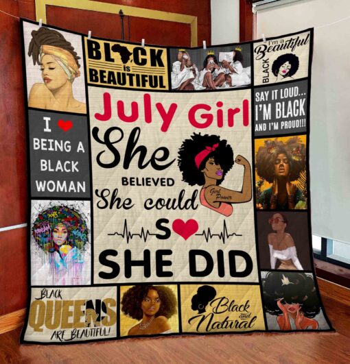 Buy July Black Girl Black Queen Are Beautiful Quilt Blanket & Quilt Bedding Set Great Customized Gifts For Birthday Christmas Thanksgiving Perfect Gifts For Black Daughter Girlfriend Wife