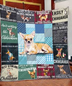 Buy Just Hanging With My Chihuahua Quilt Blanket & Quilt Bedding Set Great Customized Blanket Gifts For Birthday Christmas Thanksgiving