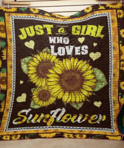 Buy Just A Girl Who Loves Sunflower Quilt Blanket & Quilt Bedding Set Great Customized Gifts For Birthday Christmas Thanksgiving Perfect Gifts For Sunflower Lover