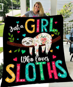 Buy Just A Girl Who Loves Sloths Quilt Blanket & Quilt Bedding Set Great Customized Blanket Gifts For Birthday Christmas Thanksgiving