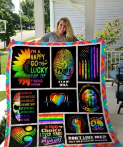 Buy Lgbt Pride I'M A Happy Go Lucky Ray Of Fucking Sunshine Quilt Blanket & Quilt Bedding Set Great Customized Blanket Gifts For Birthday Christmas Thanksgiving