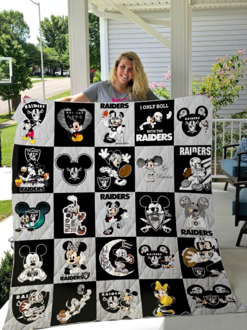 Buy Las Vegas Raiders Disney Quilt Blanket & Quilt Bedding Set