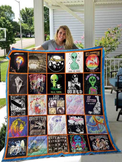 Buy Led Zeppelin - Green Alien Custom Quilt Blanket & Quilt Bedding Set