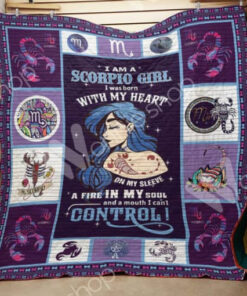 Buy I'M A Scorpio Horoscope I Was Born With My Heart On My Sleeve Quilt Blanket & Quilt Bedding Set Great Customized Blanket Gifts For Birthday Christmas Thanksgiving