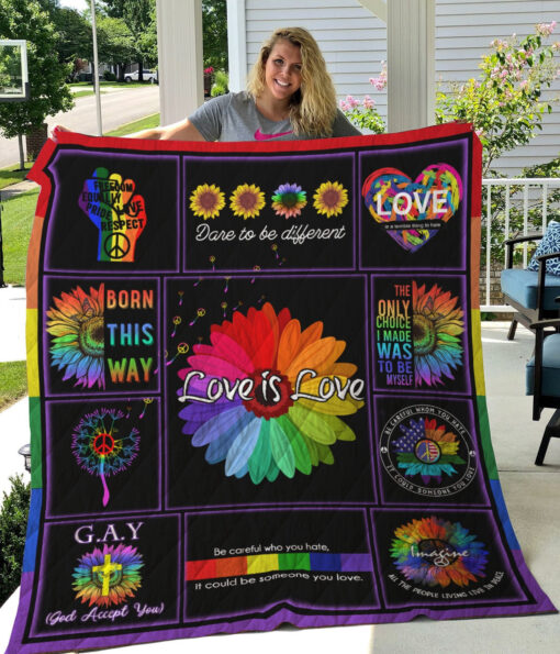 Buy Lgbt Pride Born This Way Quilt Blanket & Quilt Bedding Set Great Customized Blanket Gifts For Birthday Christmas Thanksgiving