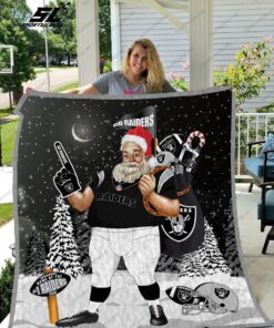 Buy Las Vegas Raiders Santa Claus Quilt Blanket & Quilt Bedding Set