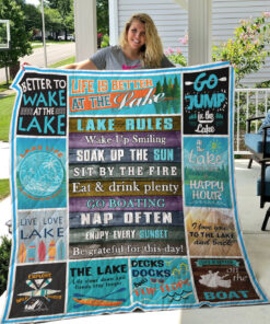 Buy Lake Rules Soak Up The Sun Sit By The Fire Go Boating Be Grateful For This Day Quilt Blanket & Quilt Bedding Set Great Customized Blanket Gifts For Birthday Christmas Thanksgiving