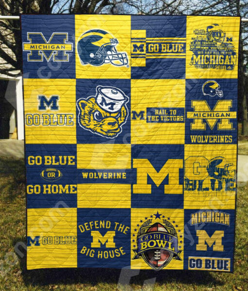 Buy Limited Edition Michigan Wolverines Quilt Blanket & Quilt Bedding Set