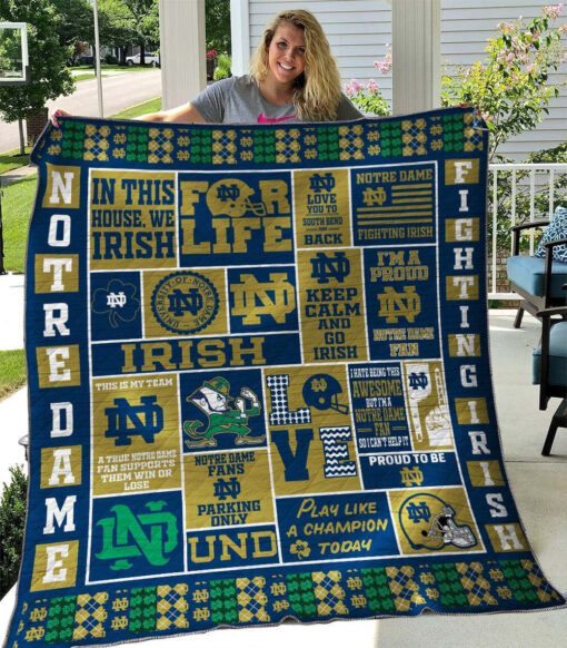 Buy Limited Edition Notre Dame Fighting Irish Quilt Blanket & Quilt Bedding Set