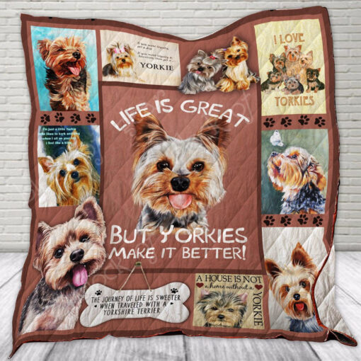 Buy Life Is Great But Yorkies Make It Better Quilt Blanket & Quilt Bedding Set Great Customized Blanket Gifts For Birthday Christmas Thanksgiving