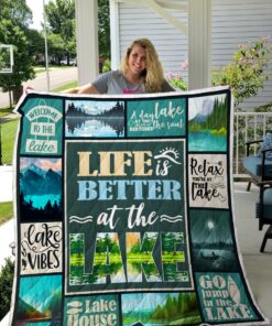 Buy Life Is Better At The Lake Quilt Blanket & Quilt Bedding Set Great Customized Blanket Gifts For Birthday Christmas Thanksgiving