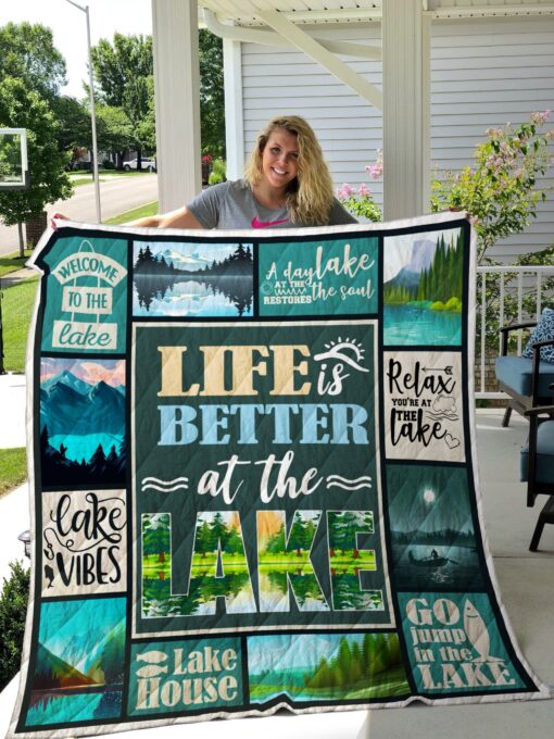 Buy Life Is Better At The Lake Quilt Blanket & Quilt Bedding Set Great Customized Blanket Gifts For Birthday Christmas Thanksgiving