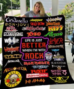 Buy Life Is Just Better When IM With Rock Quilt Blanket & Quilt Bedding Set Great Customized Gifts For Birthday Christmas Thanksgiving Perfect Gifts For Rock Lover