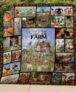 Buy Life Is Better On The Farm Quilt Blanket & Quilt Bedding Set Great Customized Blanket Gifts For Birthday Christmas Thanksgiving