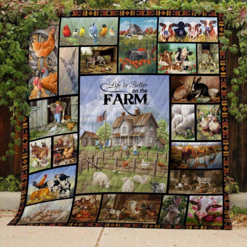 Buy Life Is Better On The Farm Quilt Blanket & Quilt Bedding Set Great Customized Blanket Gifts For Birthday Christmas Thanksgiving