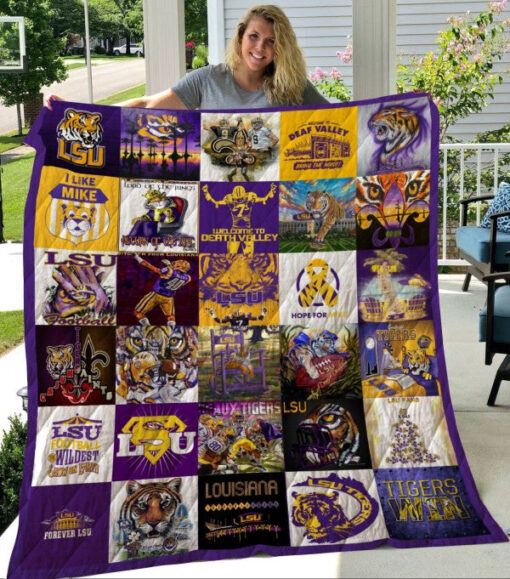 Buy Lsu Tigers Football Quilt Blanket & Quilt Bedding Set Great Customized Gifts For Birthday Christmas Thanksgiving Perfect Gifts For American Football Lover